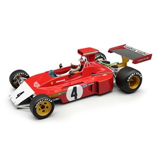 Tecnomodel Ferrari 312 B3 w. Broken Front Wing & Figure - 1973 Canadian Grand Prix - #4 Arturo Merzario 1:18 model car