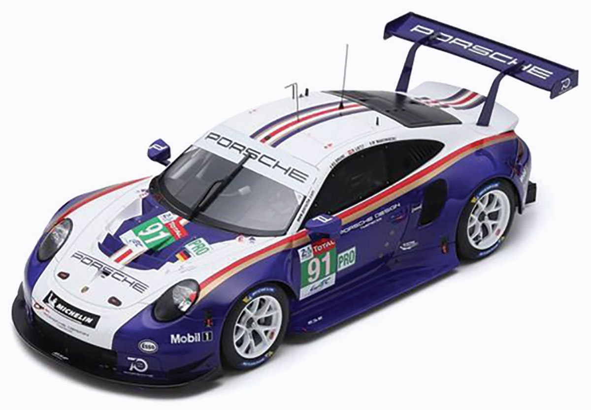 1:18 #91 2018 Le Mans Porsche model from Spark