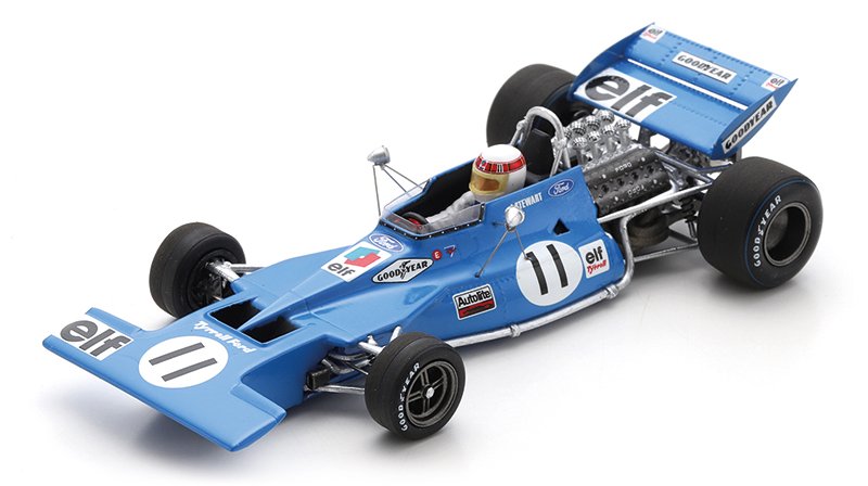 Stewart World Champion 1971 Quartzo in showcase TOP 1:43 Tyrrell Ford 001 J 