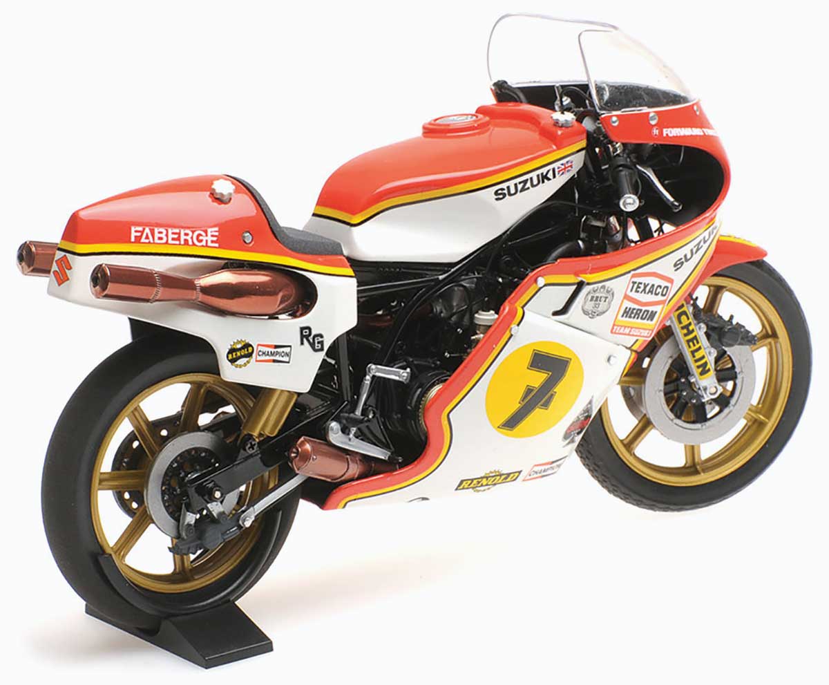 MINICHAMPS 122 770007 SUZUKI RG500 model bike Barry Sheene W Champion 1977 1:12 